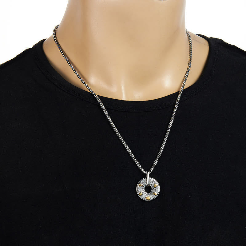 Tibetan Om Mani Padme Hum Peace Buckle Creativity Necklace Pendant