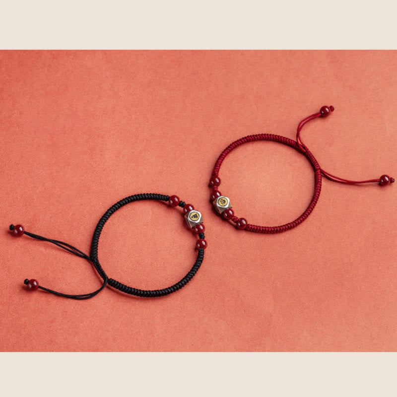 925 Sterling Silver Chinese Zodiac Cinnabar Calm Bracelet