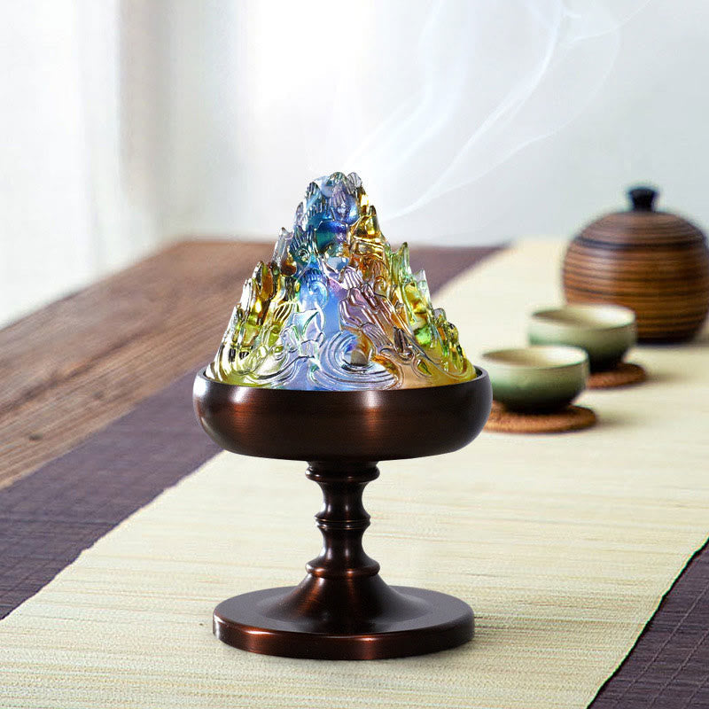 Liuli Crystal Mountain Meditation Incense Burner