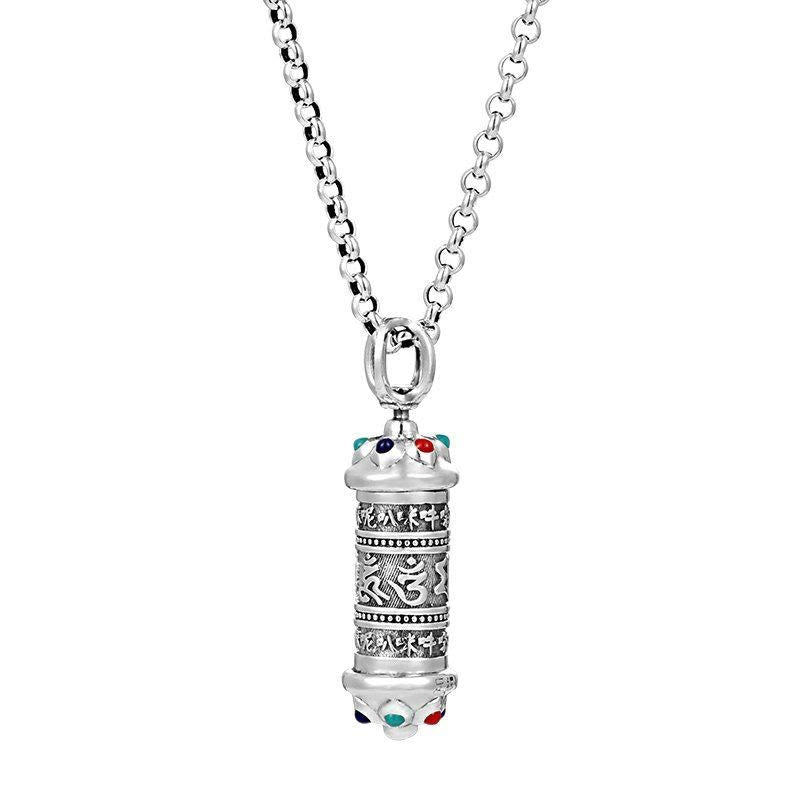 Tibetan Om Mani Padme Hum Focus Necklace Pendant